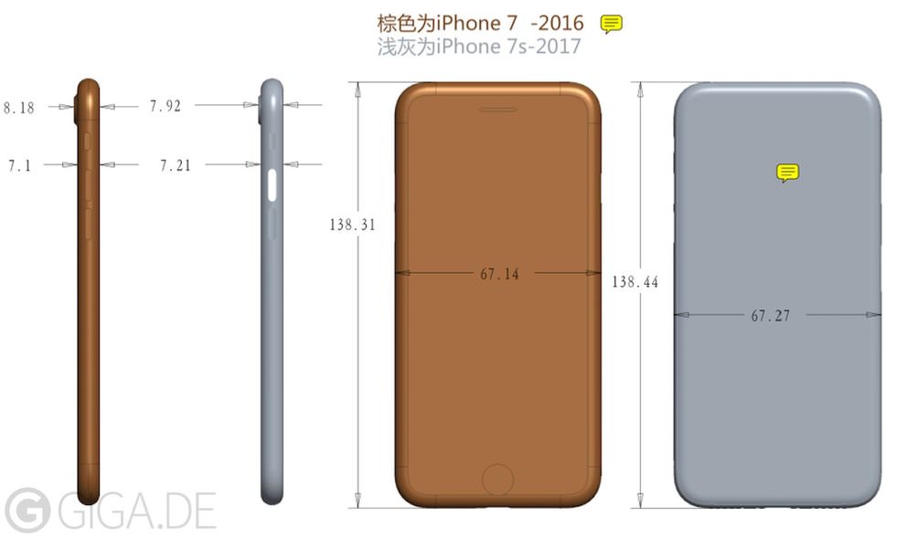Iphone 7s の大きさは Iphone 7 に比べて僅かに大きくなる予定 次期