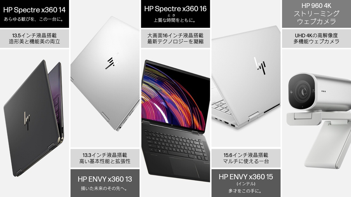 日本HP、2in1ノートPC ｢HP Spectre x360｣ ｢HP ENVY x360｣ シリーズ発売 